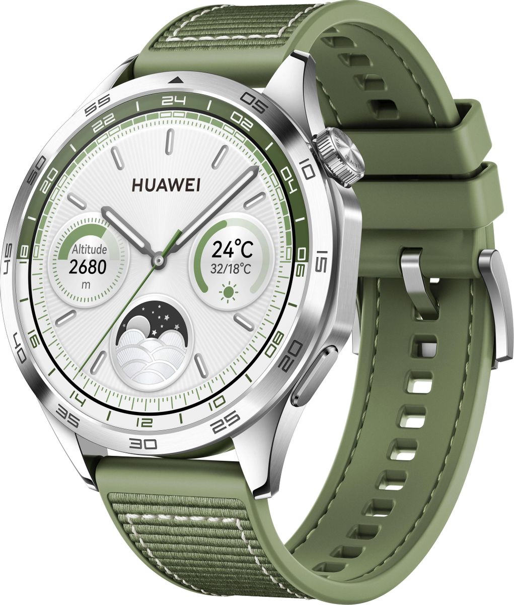 Смарт-часы Huawei Watch GT 4 Phoinix-B19W,  46мм,  1.43",  зеленый/серебристый [55020bgy]